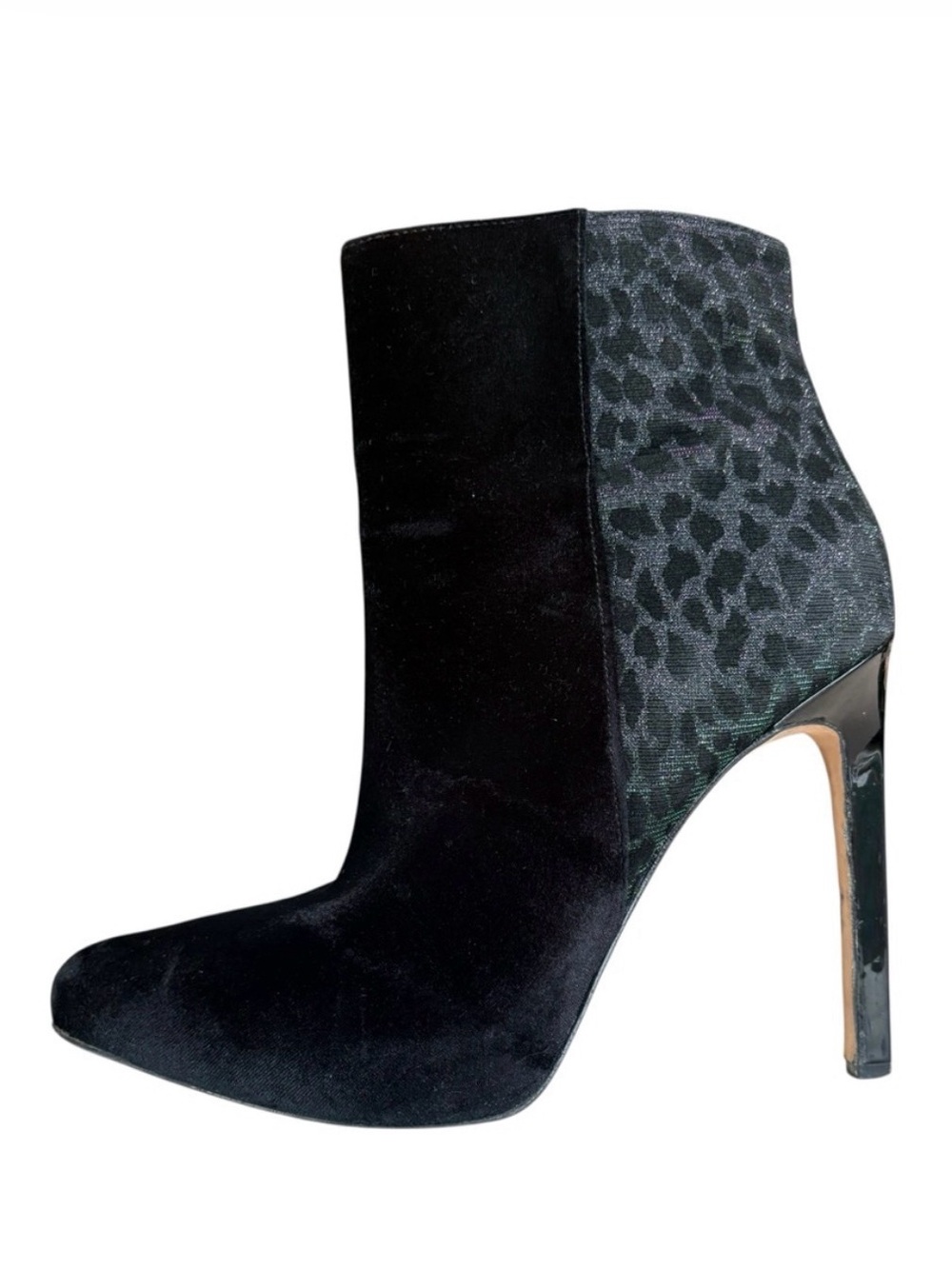 Nine West Ladivina Velvet Leopard Booties SIZE 7
